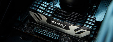 Four Kingston FURY Renegade DDR5 CUDIMM memory modules in a motherboard