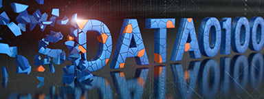 The word ‘DATA’ in and binary numbers in CGI.