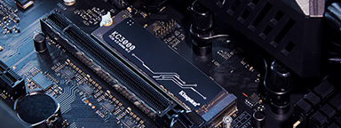 KC3000 SSD installed into a desktop PC motherboard in a case