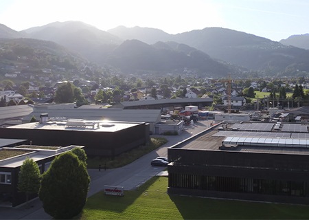 vista aérea de la fábrica WolfVision