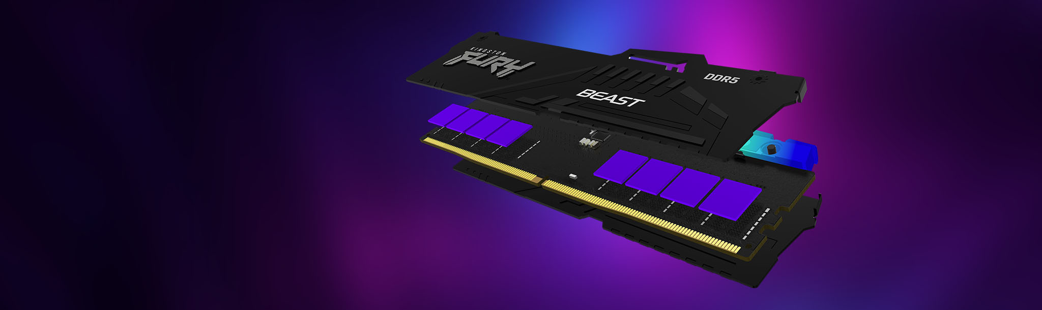 Thanh RAM Kingston FURY Beast DDR5 RGB trên bo mạch chủ
