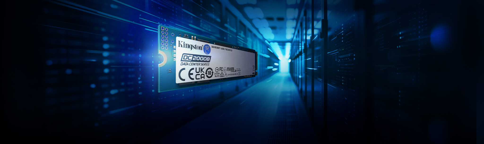 Un drive DC2000B che vola tra i rack server.