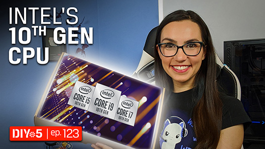 Trisha with Intel Core i5, i7, and i9 logos
