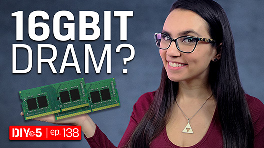 Trisha holding memory modules in one hand.